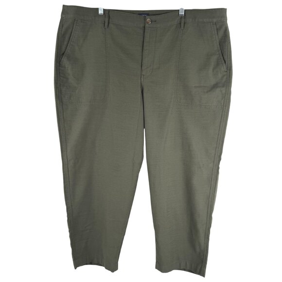 J. Crew Cotton Camp Pant Womens Size 22 Spanish Moss Green NWT PT-2616 - Picture 1 of 11
